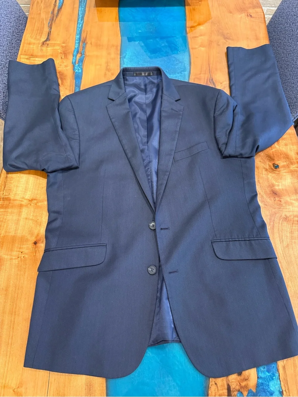 Kenneth Cole Reaction Men's Navy Blue Three-Piece Suit